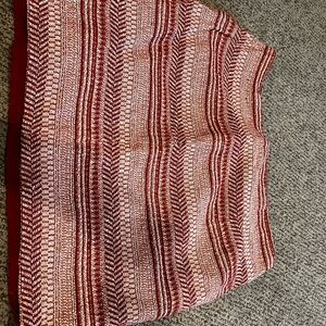 Red and White Patterned Skirt